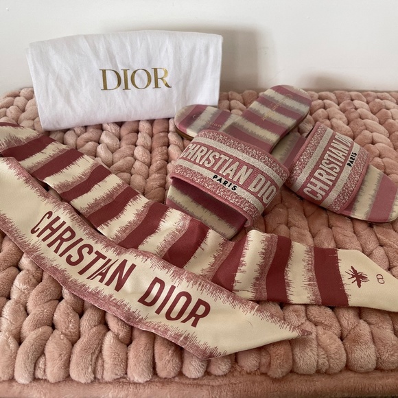 Dior Sandals and Scarf - Picture 1 of 3